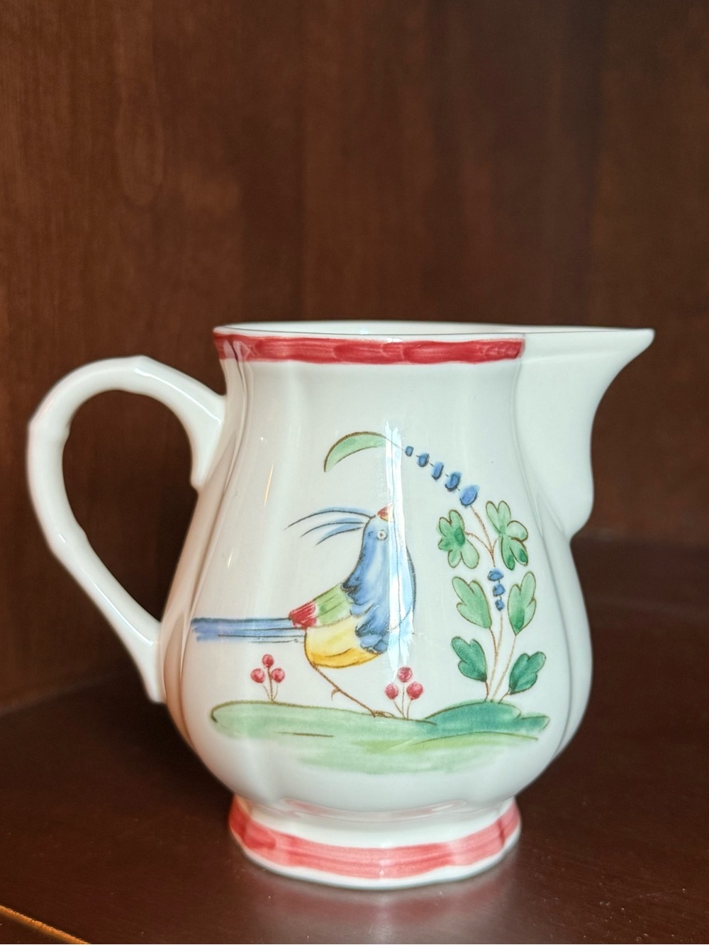 Villeroy & Boch Jarden DβAlsace Fleur porcelain Milk Pitcher with Bird motif